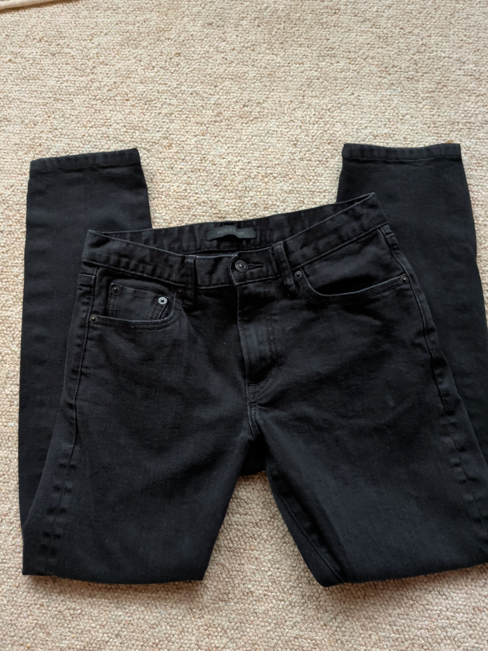 Men's UNIQLO Stretch Selvedge Slim-Fit Jeans Black 28x34